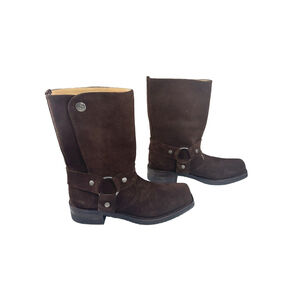 SENDRA Men’s suede Leather Western Harness Biker Boots size 9 new